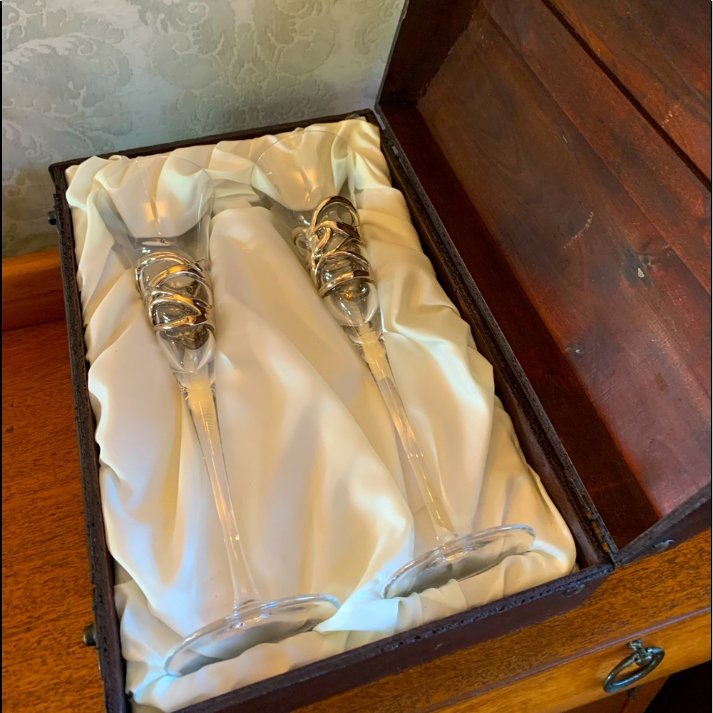 Platinum Champagne Flutes from Spain